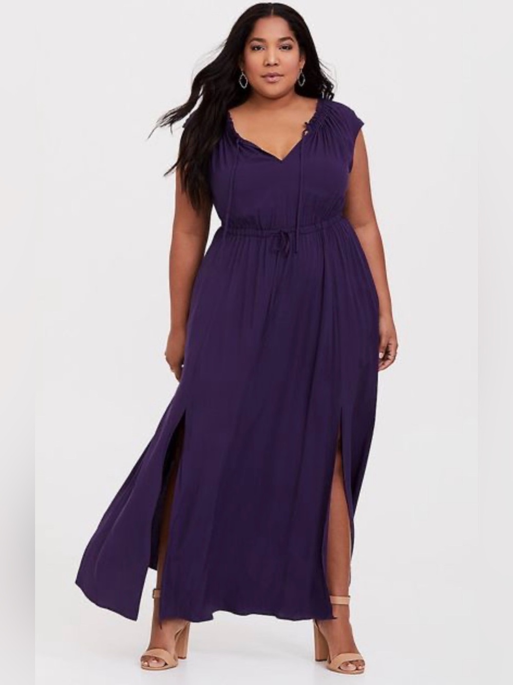 Torrid Plus Size Purple Maxi Dress with Side Slits
